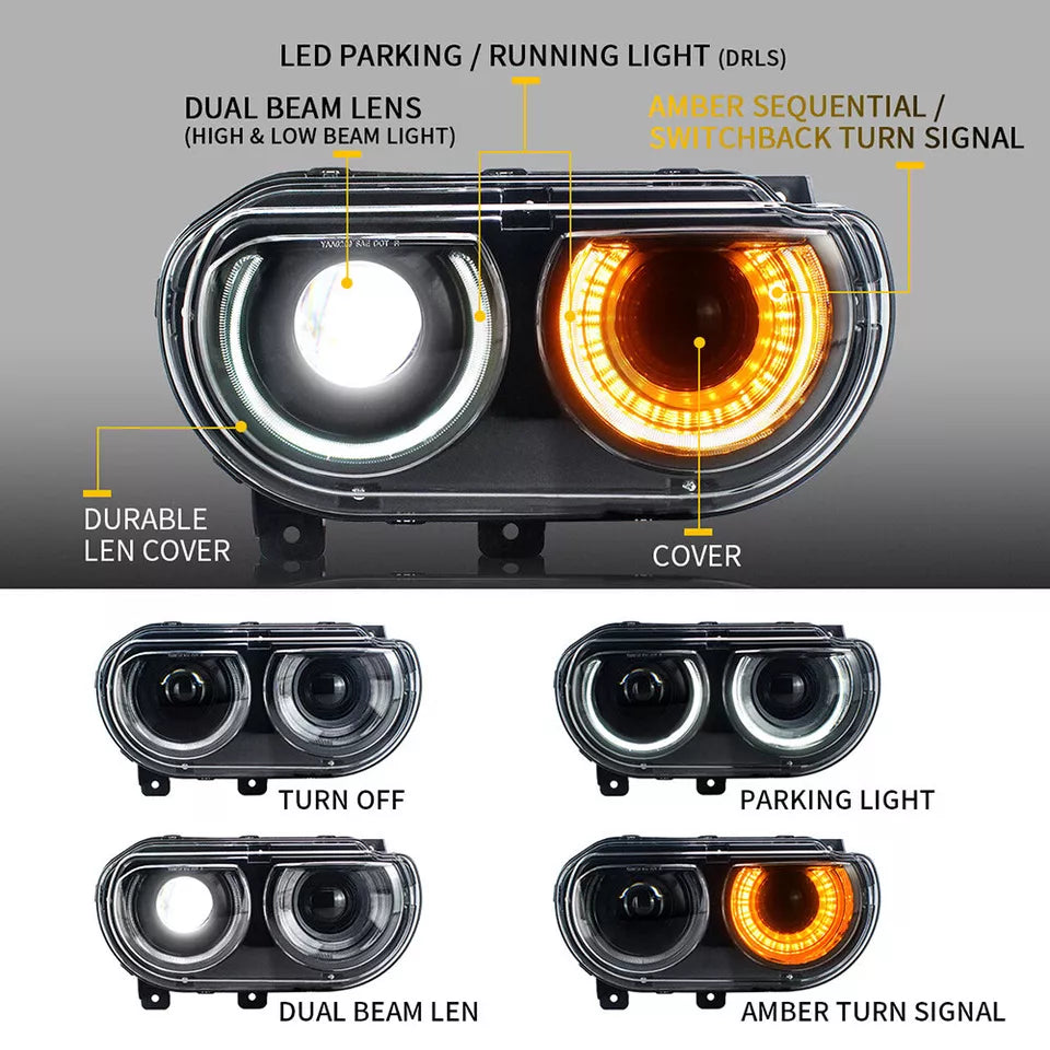 Dodge challenger headlight retrofit to suit Challenger 09-14